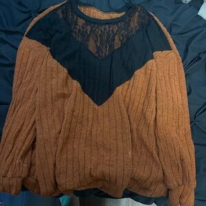 Brown Fleece Sweeter (not real fleece)